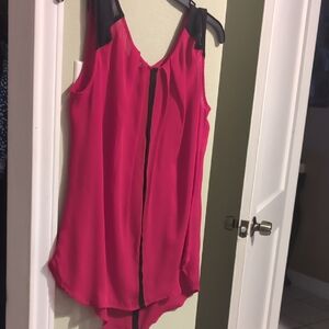 Worthington Vibrant Red Top with Black Trim